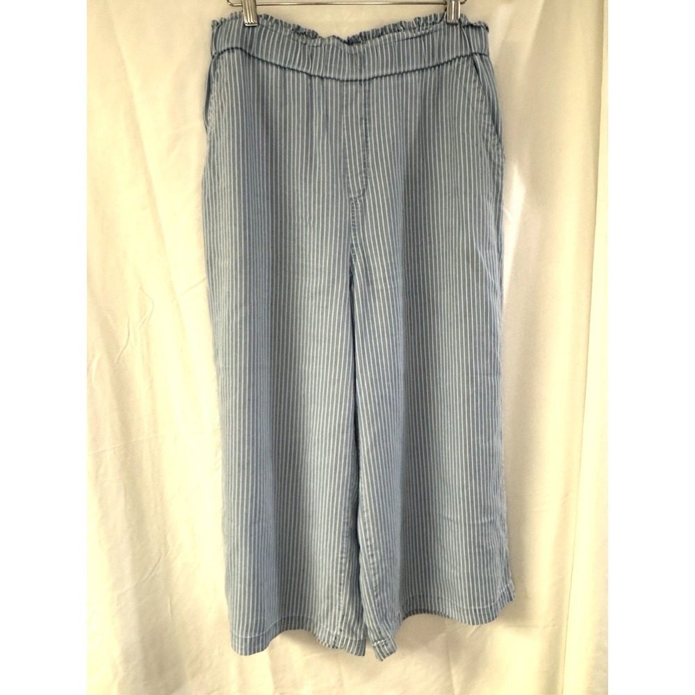 Zac & Rachel Pull On Blue & White Stripe Coastal Pants Sz L